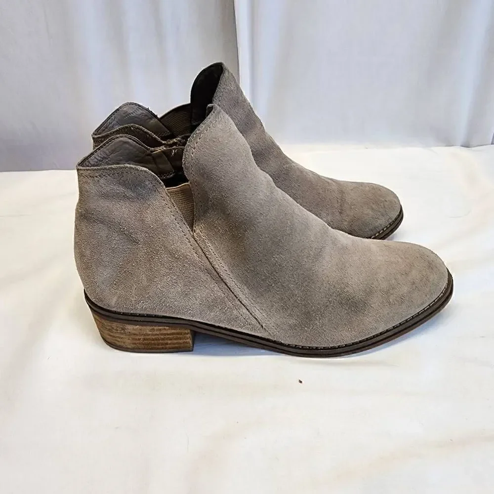 Blondo Lanka Brown Suede Waterproof  Ankle Booties Womens Size 10 Side Zip